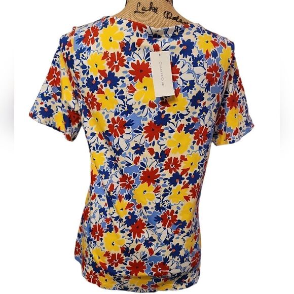Charter Club Floral Blouse Size M - Picture 4 of 5
